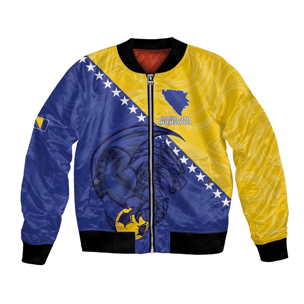Custom Bosnia and Herzegovina Football 2026 Bomber Jacket The Dragons Of Europe - Wonder Print Shop