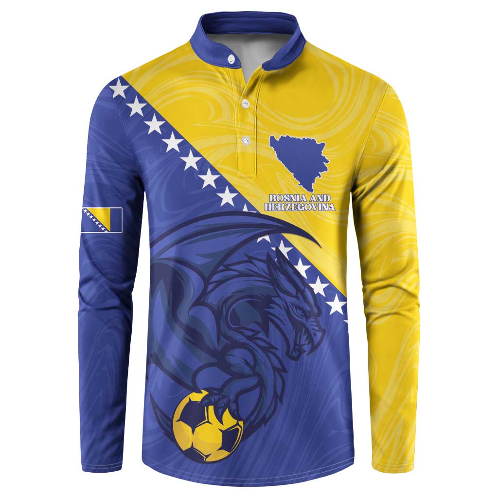 Custom Bosnia and Herzegovina Football 2026 Button Sweatshirt The Dragons Of Europe - Wonder Print Shop