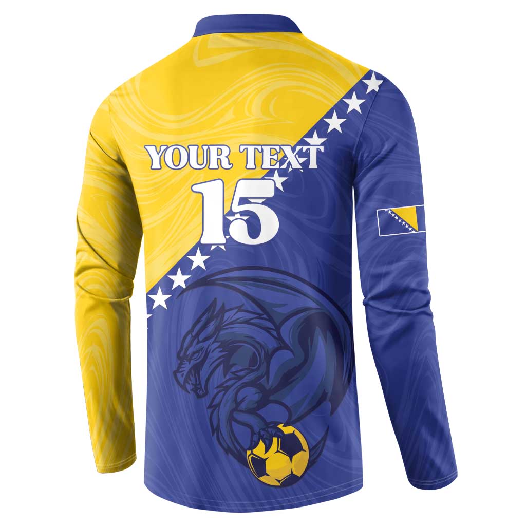Custom Bosnia and Herzegovina Football 2026 Button Sweatshirt The Dragons Of Europe - Wonder Print Shop