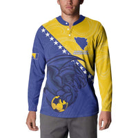 Custom Bosnia and Herzegovina Football 2026 Button Sweatshirt The Dragons Of Europe - Wonder Print Shop