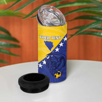 Custom Bosnia and Herzegovina Football 2026 4 in 1 Can Cooler Tumbler The Dragons Of Europe - Wonder Print Shop
