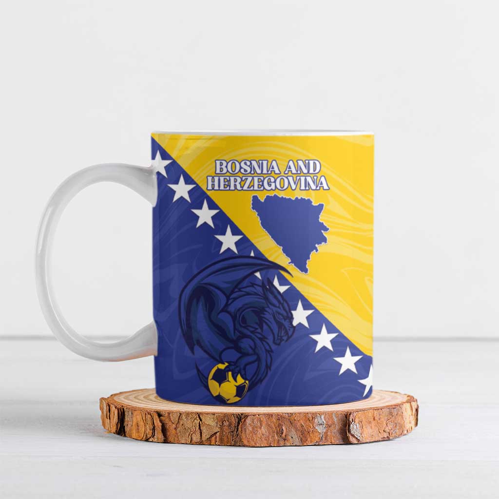 Custom Bosnia and Herzegovina Football 2026 Ceramic Mug The Dragons Of Europe - Wonder Print Shop