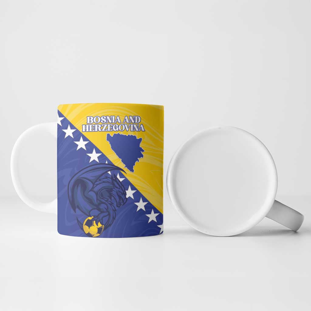 Custom Bosnia and Herzegovina Football 2026 Ceramic Mug The Dragons Of Europe - Wonder Print Shop