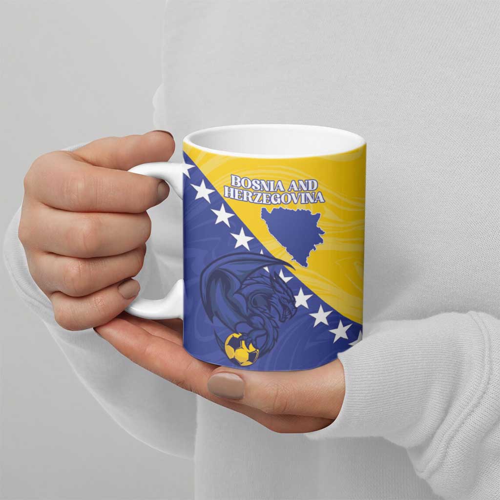 Custom Bosnia and Herzegovina Football 2026 Ceramic Mug The Dragons Of Europe - Wonder Print Shop