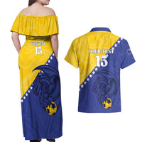 Custom Bosnia and Herzegovina Football 2026 Couples Matching Off Shoulder Maxi Dress and Hawaiian Shirt The Dragons Of Europe - Wonder Print Shop