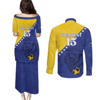 Custom Bosnia and Herzegovina Football 2026 Couples Matching Puletasi and Long Sleeve Button Shirt The Dragons Of Europe - Wonder Print Shop