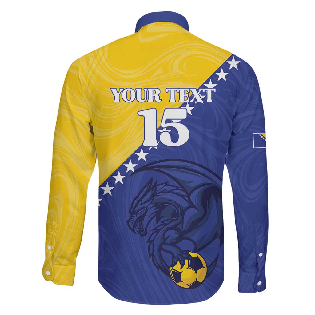 Custom Bosnia and Herzegovina Football 2026 Family Matching Off Shoulder Short Dress and Hawaiian Shirt The Dragons Of Europe - Wonder Print Shop