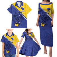 Custom Bosnia and Herzegovina Football 2026 Family Matching Puletasi and Hawaiian Shirt The Dragons Of Europe - Wonder Print Shop