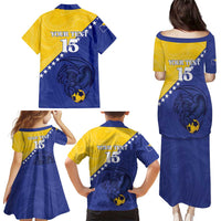 Custom Bosnia and Herzegovina Football 2026 Family Matching Puletasi and Hawaiian Shirt The Dragons Of Europe - Wonder Print Shop