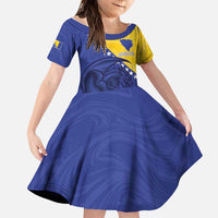 Custom Bosnia and Herzegovina Football 2026 Family Matching Summer Maxi Dress and Hawaiian Shirt The Dragons Of Europe - Wonder Print Shop