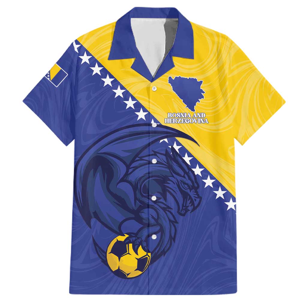 Custom Bosnia and Herzegovina Football 2026 Family Matching Tank Maxi Dress and Hawaiian Shirt The Dragons Of Europe - Wonder Print Shop