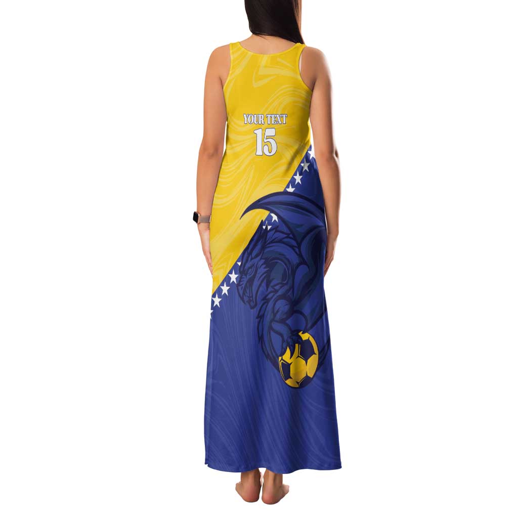 Custom Bosnia and Herzegovina Football 2026 Family Matching Tank Maxi Dress and Hawaiian Shirt The Dragons Of Europe - Wonder Print Shop