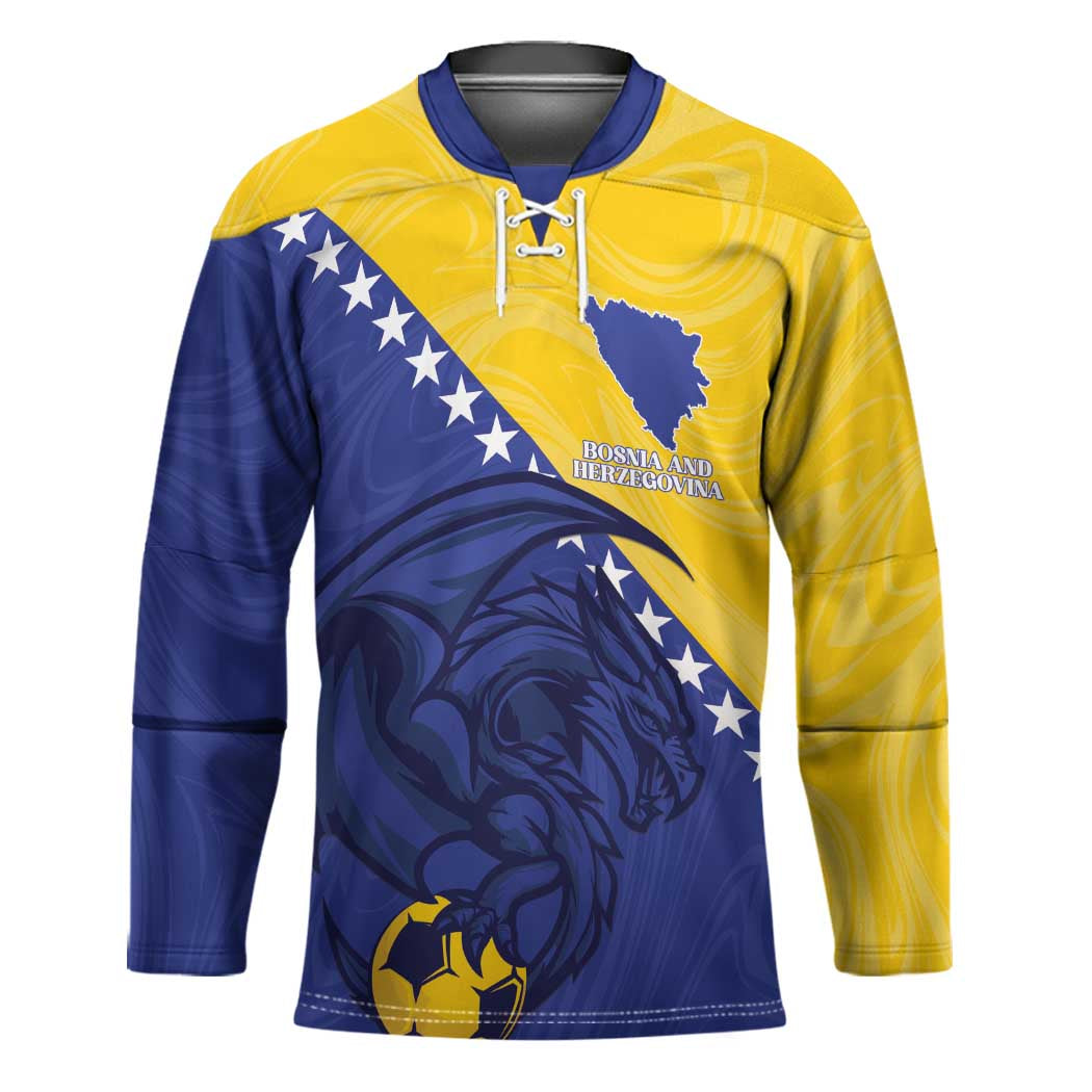 Custom Bosnia and Herzegovina Football 2026 Hockey Jersey The Dragons Of Europe - Wonder Print Shop