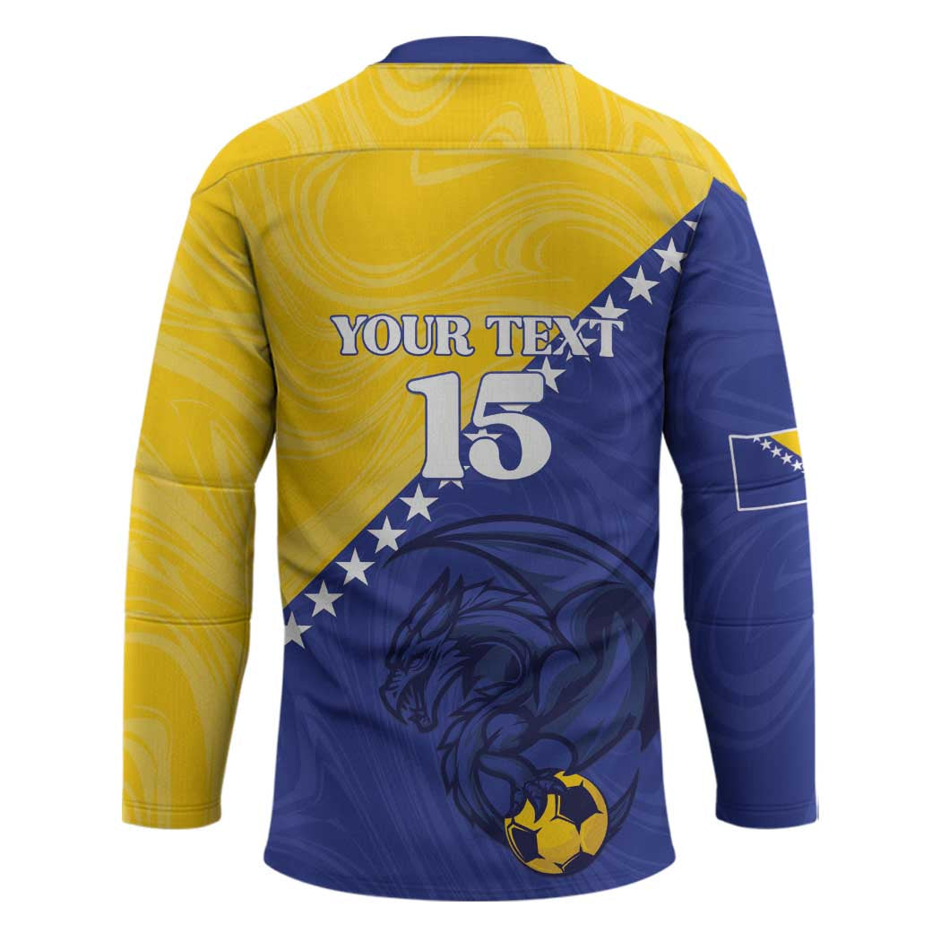 Custom Bosnia and Herzegovina Football 2026 Hockey Jersey The Dragons Of Europe - Wonder Print Shop
