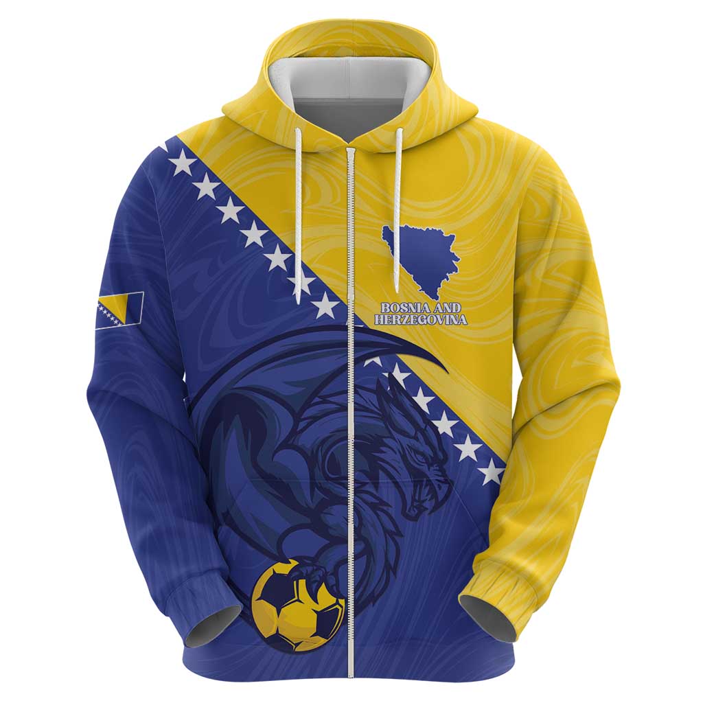 Custom Bosnia and Herzegovina Football 2026 Hoodie The Dragons Of Europe - Wonder Print Shop