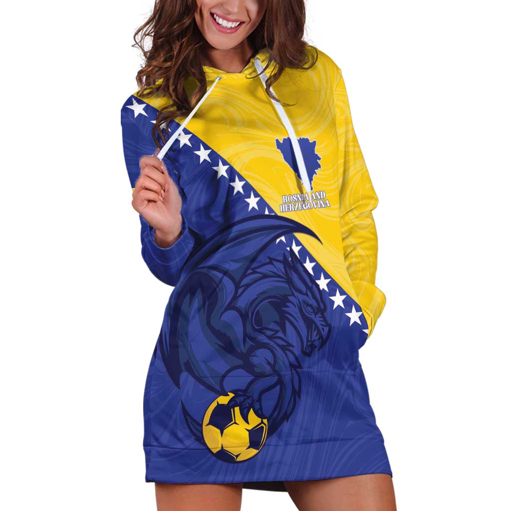 Custom Bosnia and Herzegovina Football 2026 Hoodie Dress The Dragons Of Europe - Wonder Print Shop