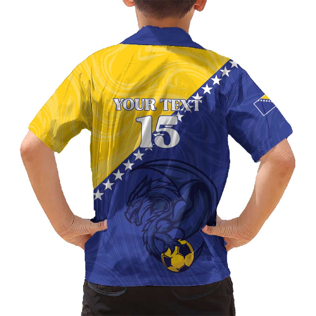 Custom Bosnia and Herzegovina Football 2026 Kid Hawaiian Shirt The Dragons Of Europe - Wonder Print Shop