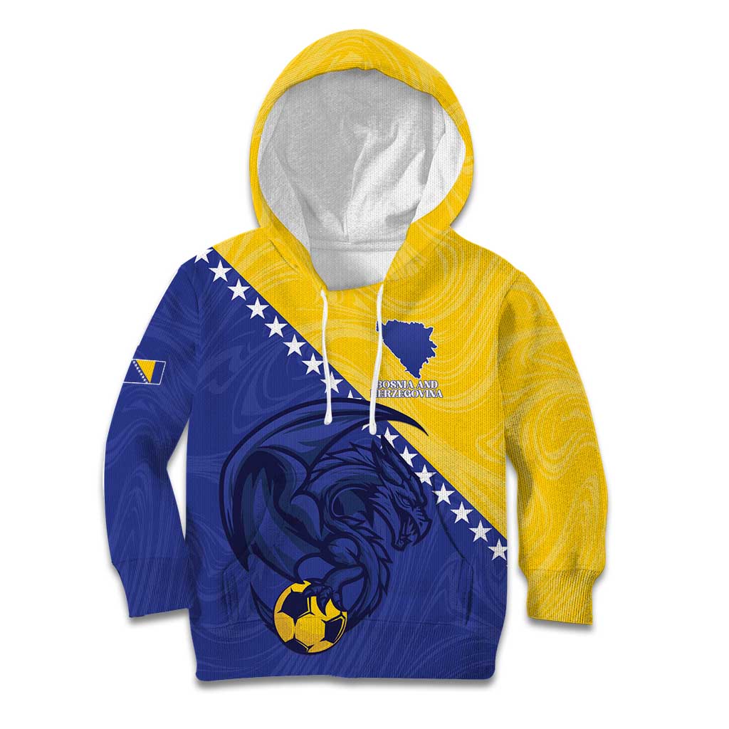 Custom Bosnia and Herzegovina Football 2026 Kid Hoodie The Dragons Of Europe - Wonder Print Shop