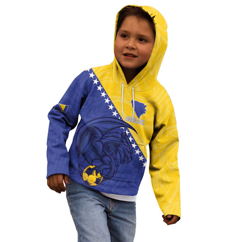 Custom Bosnia and Herzegovina Football 2026 Kid Hoodie The Dragons Of Europe - Wonder Print Shop