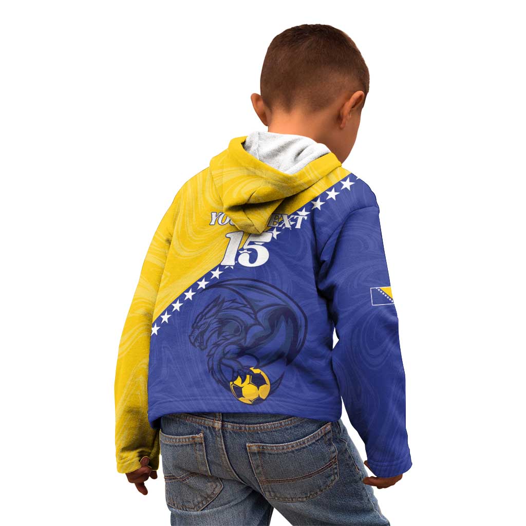 Custom Bosnia and Herzegovina Football 2026 Kid Hoodie The Dragons Of Europe - Wonder Print Shop