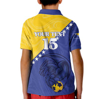 Custom Bosnia and Herzegovina Football 2026 Kid Polo Shirt The Dragons Of Europe - Wonder Print Shop