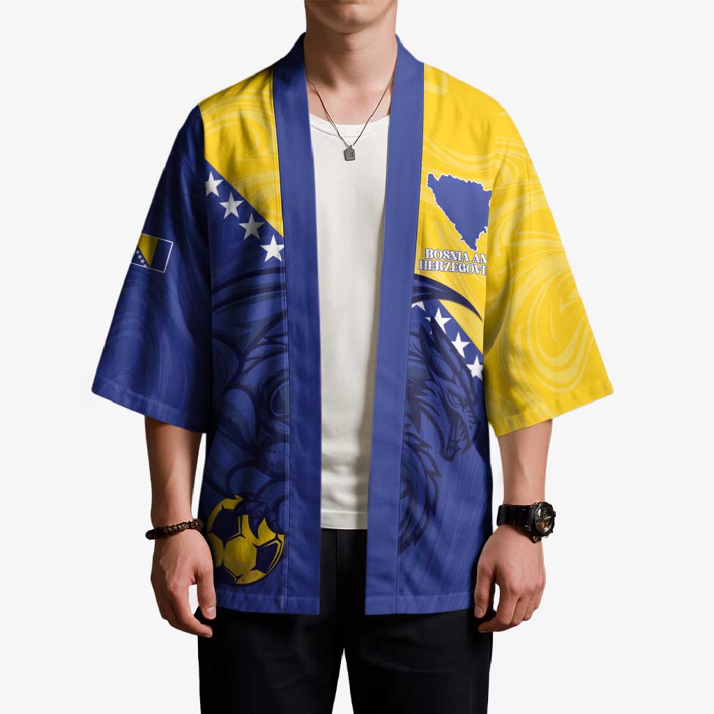 Custom Bosnia and Herzegovina Football 2026 Kimono The Dragons Of Europe - Wonder Print Shop