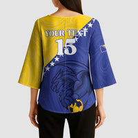 Custom Bosnia and Herzegovina Football 2026 Kimono Sleeve Blouse The Dragons Of Europe - Wonder Print Shop
