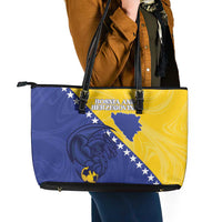 Bosnia and Herzegovina Football 2026 Leather Tote Bag The Dragons Of Europe - Wonder Print Shop