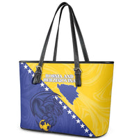 Bosnia and Herzegovina Football 2026 Leather Tote Bag The Dragons Of Europe - Wonder Print Shop