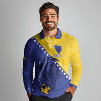 Custom Bosnia and Herzegovina Football 2026 Long Sleeve Polo Shirt The Dragons Of Europe - Wonder Print Shop