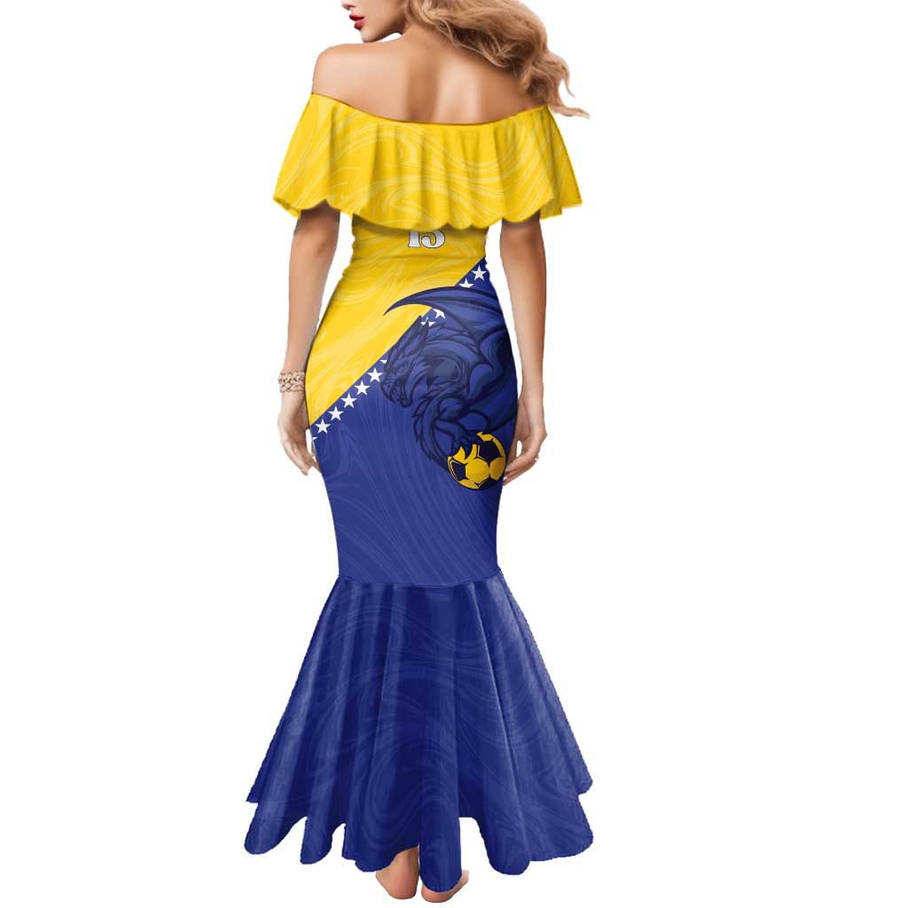 Custom Bosnia and Herzegovina Football 2026 Mermaid Dress The Dragons Of Europe - Wonder Print Shop