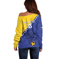 Custom Bosnia and Herzegovina Football 2026 Off Shoulder Sweater The Dragons Of Europe - Wonder Print Shop