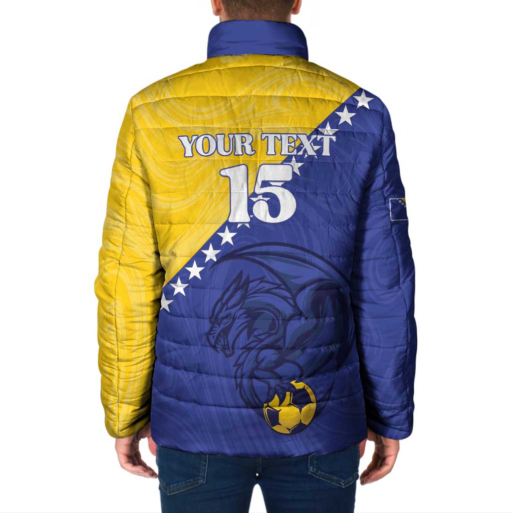 Custom Bosnia and Herzegovina Football 2026 Padded Jacket The Dragons Of Europe - Wonder Print Shop