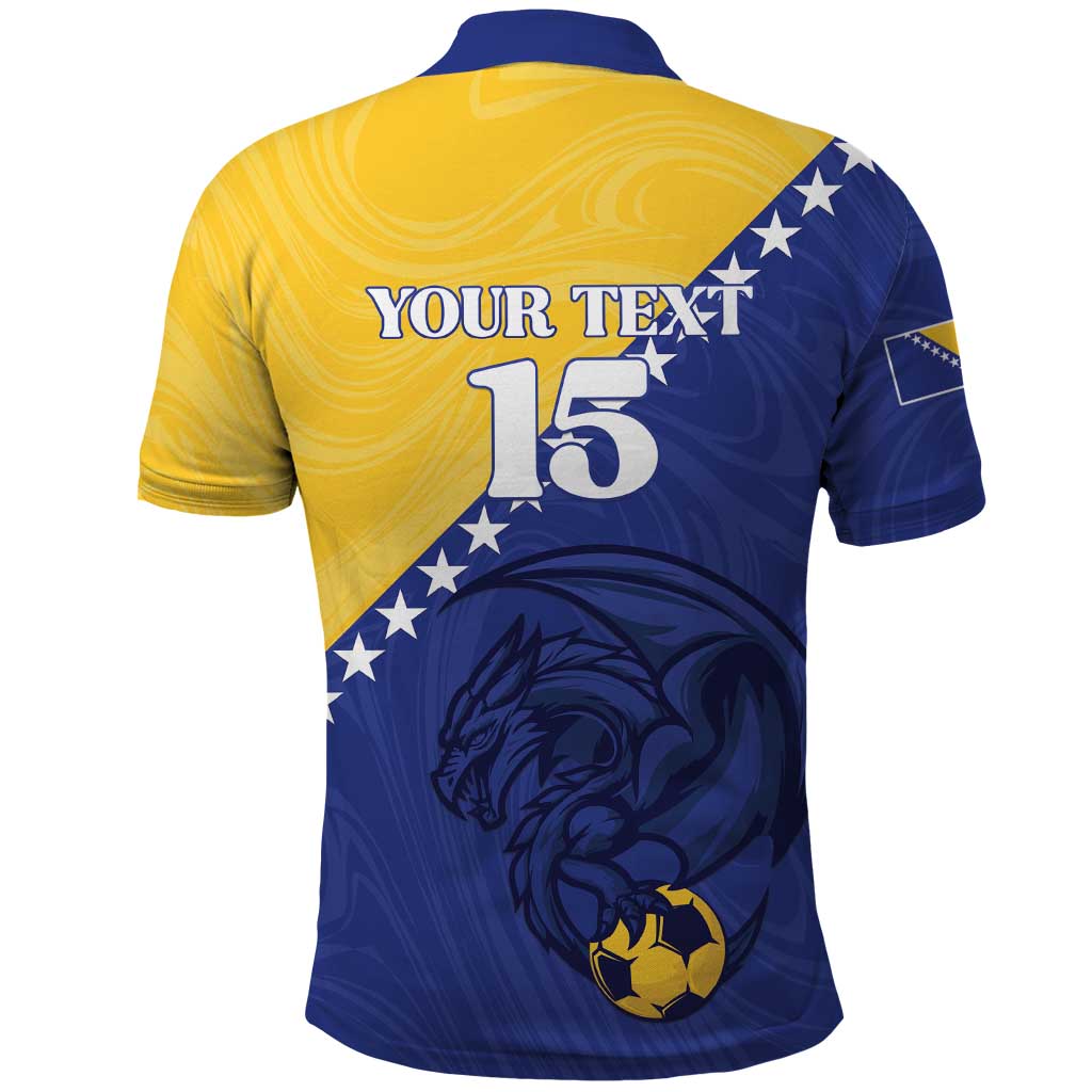 Custom Bosnia and Herzegovina Football 2026 Polo Shirt The Dragons Of Europe - Wonder Print Shop