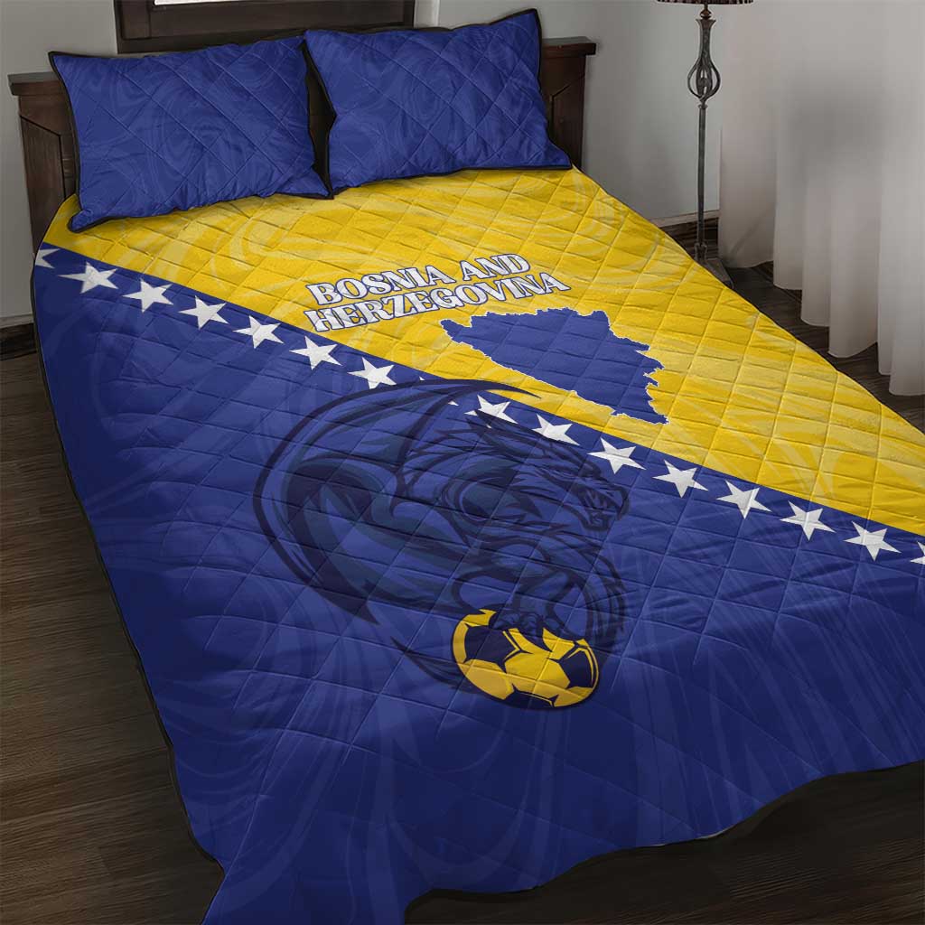 Bosnia and Herzegovina Football 2026 Quilt Bed Set The Dragons Of Europe - Wonder Print Shop