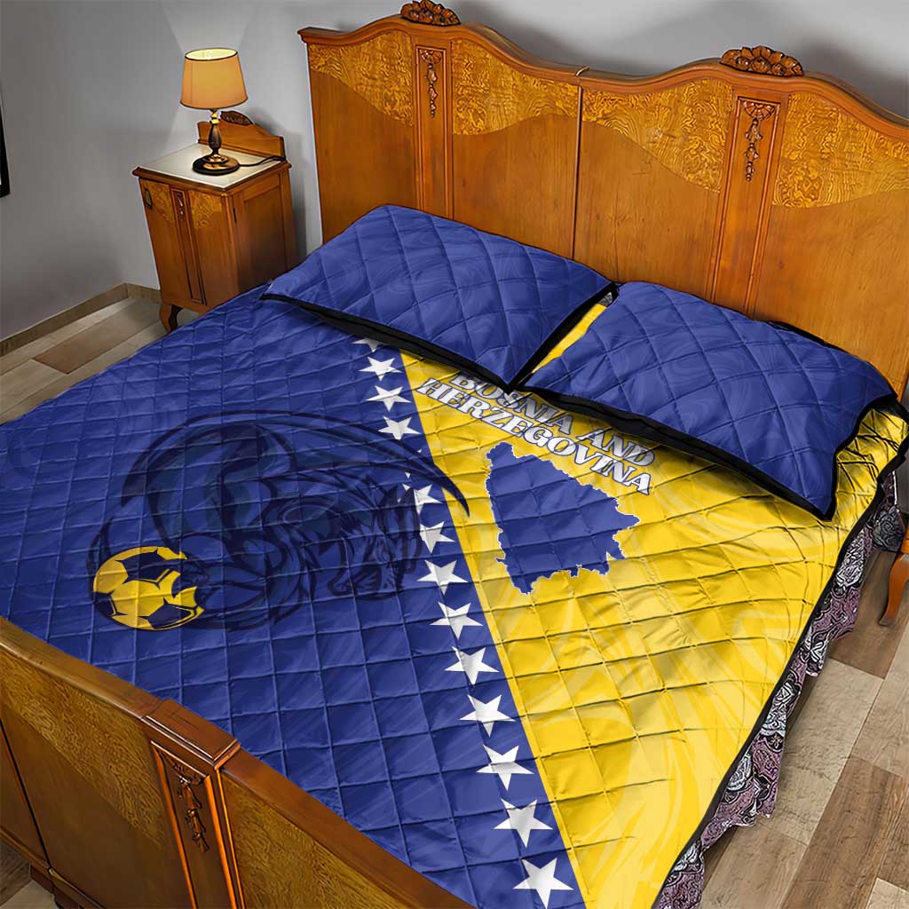 Bosnia and Herzegovina Football 2026 Quilt Bed Set The Dragons Of Europe - Wonder Print Shop