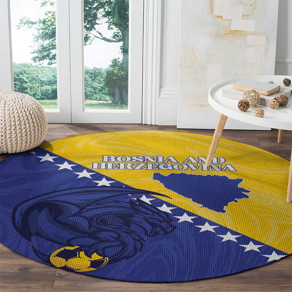 Bosnia and Herzegovina Football 2026 Round Carpet The Dragons Of Europe - Wonder Print Shop