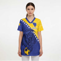 Custom Bosnia and Herzegovina Football 2026 Scrub Top The Dragons Of Europe - Wonder Print Shop