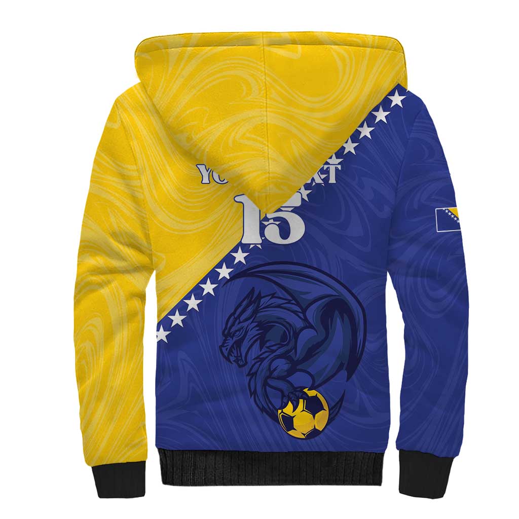 Custom Bosnia and Herzegovina Football 2026 Sherpa Hoodie The Dragons Of Europe - Wonder Print Shop