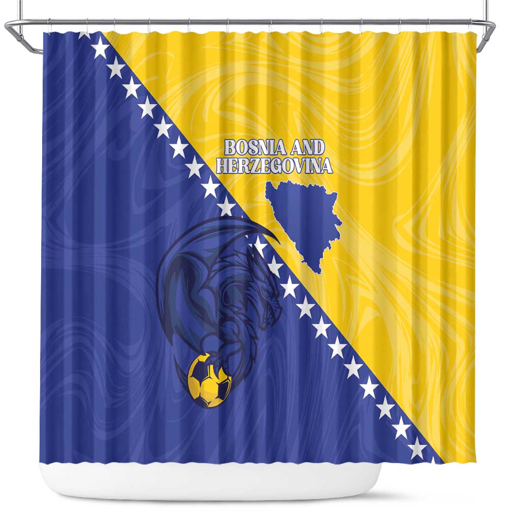 Bosnia and Herzegovina Football 2026 Shower Curtain The Dragons Of Europe - Wonder Print Shop