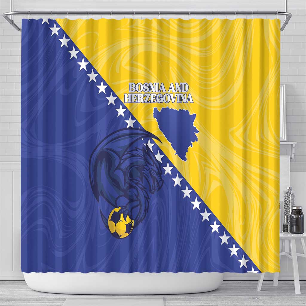 Bosnia and Herzegovina Football 2026 Shower Curtain The Dragons Of Europe - Wonder Print Shop