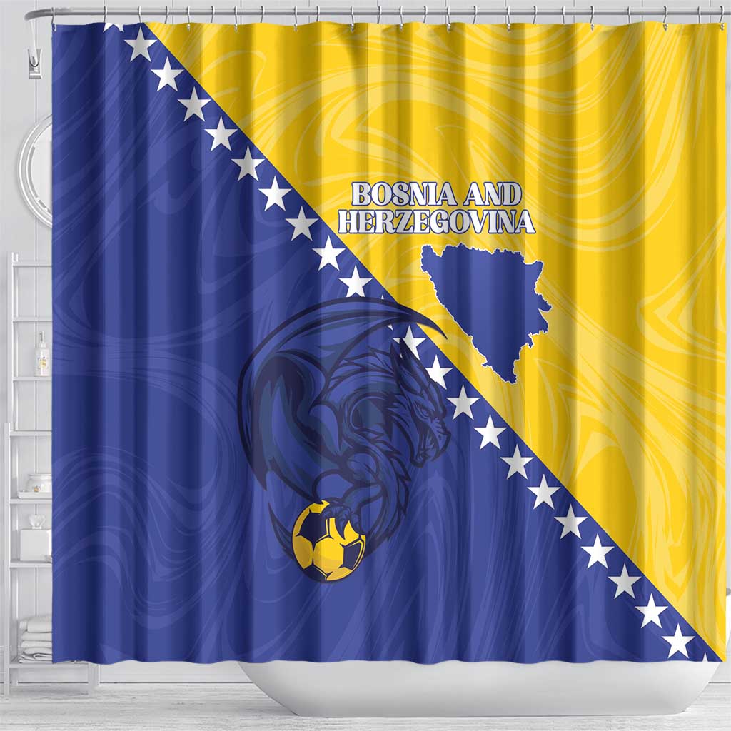 Bosnia and Herzegovina Football 2026 Shower Curtain The Dragons Of Europe - Wonder Print Shop