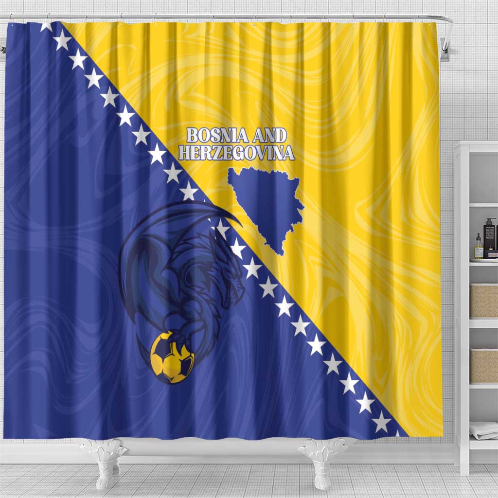 Bosnia and Herzegovina Football 2026 Shower Curtain The Dragons Of Europe - Wonder Print Shop