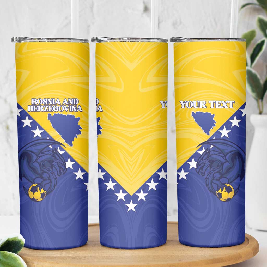 Custom Bosnia and Herzegovina Football 2026 Skinny Tumbler The Dragons Of Europe - Wonder Print Shop