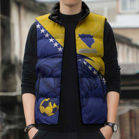 Custom Bosnia and Herzegovina Football 2026 Sleeveless Puffer Jacket The Dragons Of Europe - Wonder Print Shop
