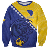 Custom Bosnia and Herzegovina Football 2026 Sweatshirt The Dragons Of Europe - Wonder Print Shop