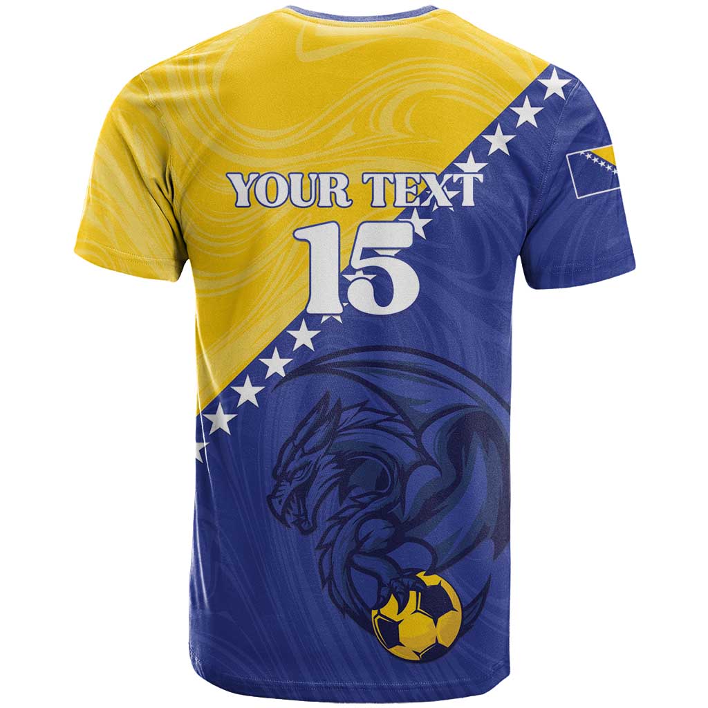 Custom Bosnia and Herzegovina Football 2026 T Shirt The Dragons Of Europe - Wonder Print Shop