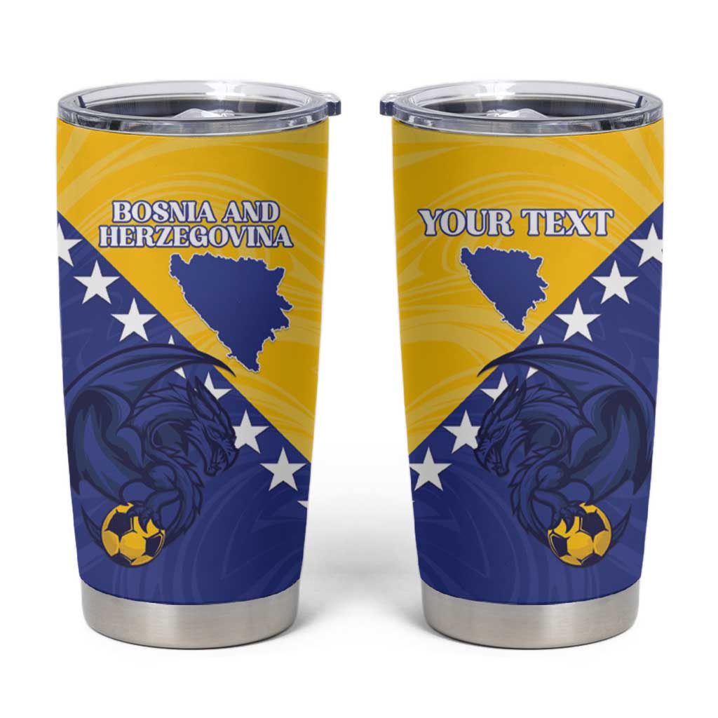 Custom Bosnia and Herzegovina Football 2026 Tumbler Cup The Dragons Of Europe - Wonder Print Shop