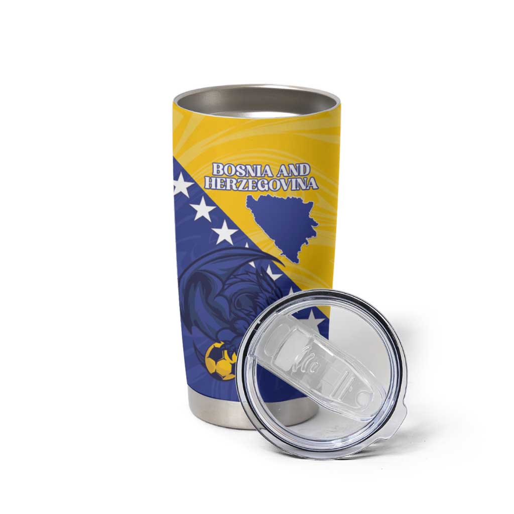 Custom Bosnia and Herzegovina Football 2026 Tumbler Cup The Dragons Of Europe - Wonder Print Shop