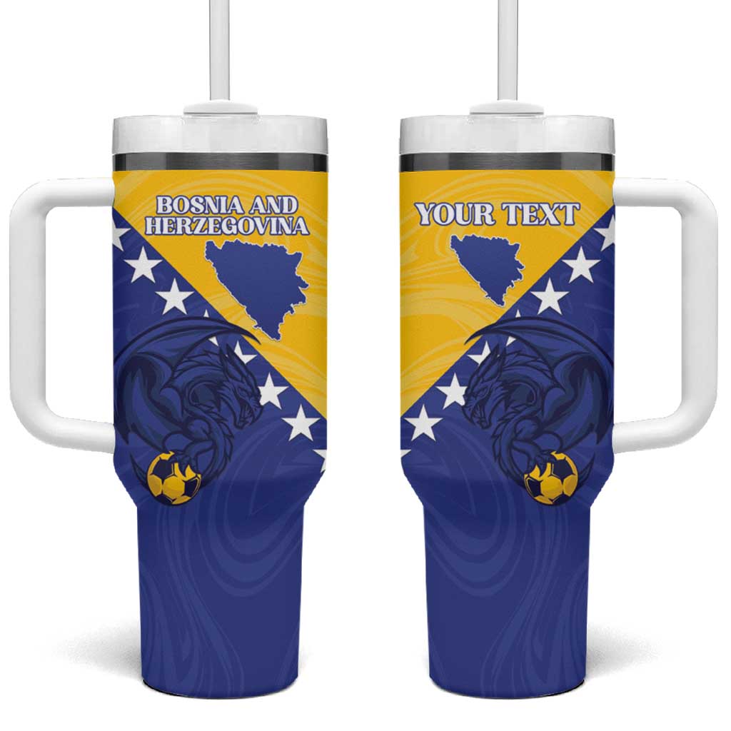 Custom Bosnia and Herzegovina Football 2026 Tumbler With Handle The Dragons Of Europe - Wonder Print Shop